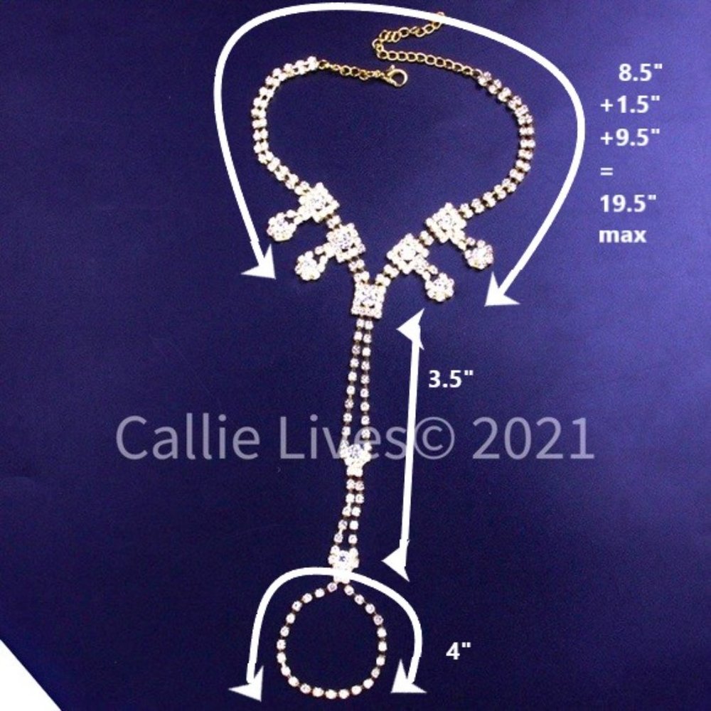 LAST ONE Callie Palace Queen: Rhinestone Toe and Ankle Jewelry - Picture 7 of 17